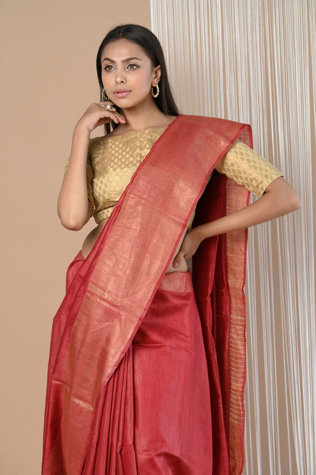 Very Much Indian Exclusive Pure Moonga Tussar Silk Saree With Beautiful Border - Distacart