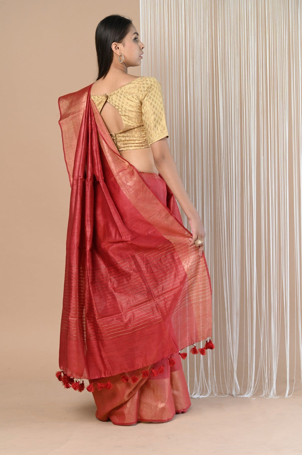 Very Much Indian Exclusive Pure Moonga Tussar Silk Saree With Beautiful Border - Distacart