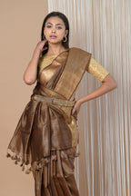 Very Much Indian Exclusive Pure Moonga Tussar Silk Saree With Beautiful Border - Distacart