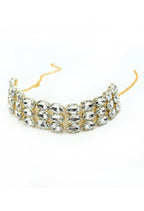 Mominos Fashion Johar Kamal Gold-Plated Finish Stone Choker For Women (White) - Distacart