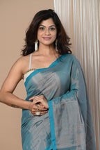 Very Much Indian VMI Exclusive! Handloom Woven Cotton Zari Saree with Beautiful Sleek Border - Distacart