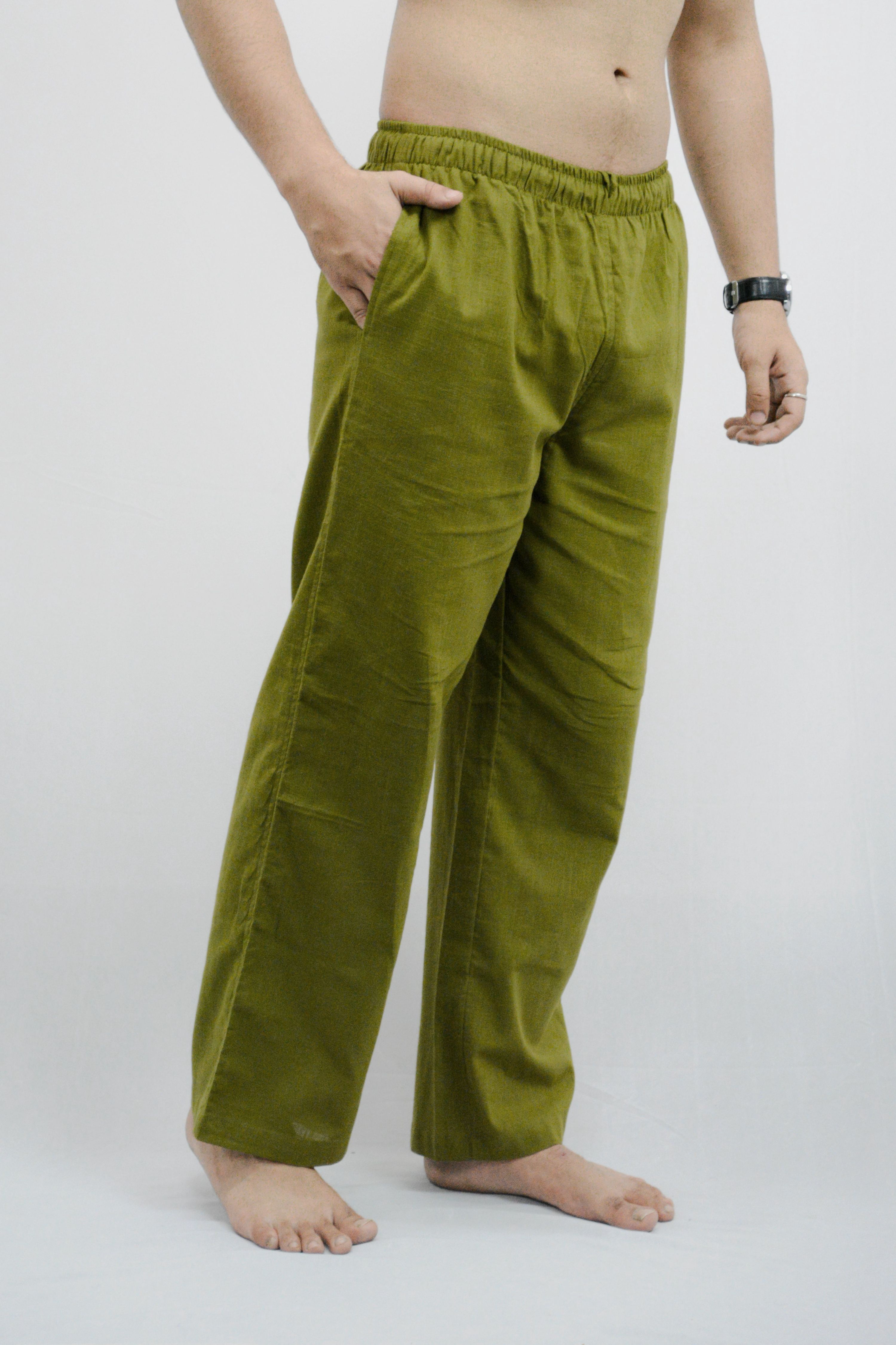 Fabmade Peach & Olive Combo Linen Pajama