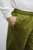 Fabmade Men’S Linen Pajama Combo – Olive & Black(Pack Of 2)
