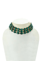 Mominos Fashion Johar Kamal Gold-Plated Finish Stone Choker For Women (Green) - Distacart