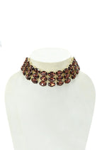 Mominos Fashion Johar Kamal Gold-Plated Finish Stone Choker For Women (Brown) - Distacart