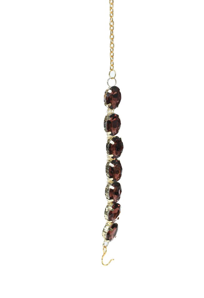 Mominos Fashion Johar Kamal Gold-Plated Finish Stone Choker For Women (Brown) - Distacart