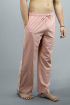 Fabmade Peach & Beige Combo Linen Pajama