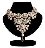 Gold-Polished Alloy Handcrafted Semi Bridal Grand Look Necklace Set - The Pari