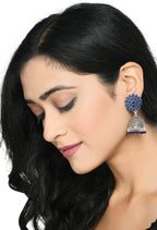 Mominos Fashion Joharkamal Kundan work Jhumka with Blue Beads - Distacart