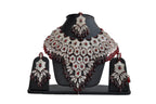 Gold-Polished Alloy Handcrafted Semi Bridal Grand Look Necklace Set - The Pari