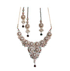 Gold-Polished Alloy Handcrafted Semi Bridal Grand Look Necklace Set - The Pari