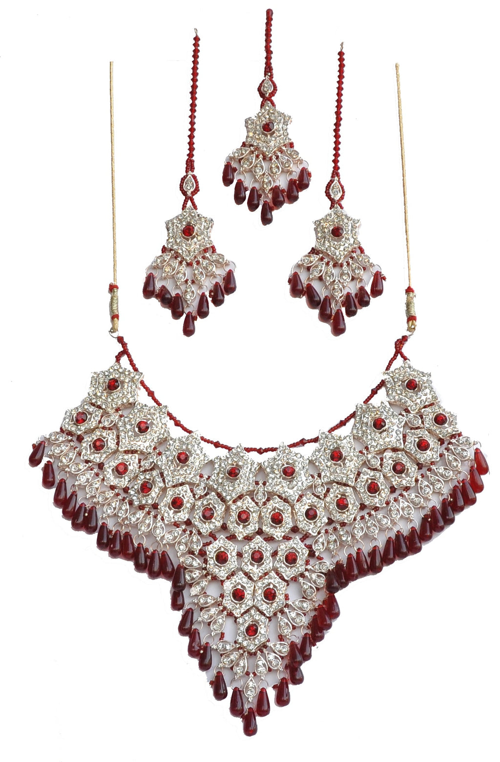Gold-Polished Alloy Handcrafted Semi Bridal Grand Look Necklace Set - The Pari