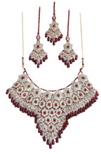 Gold-Polished Alloy Handcrafted Semi Bridal Grand Look Necklace Set - The Pari