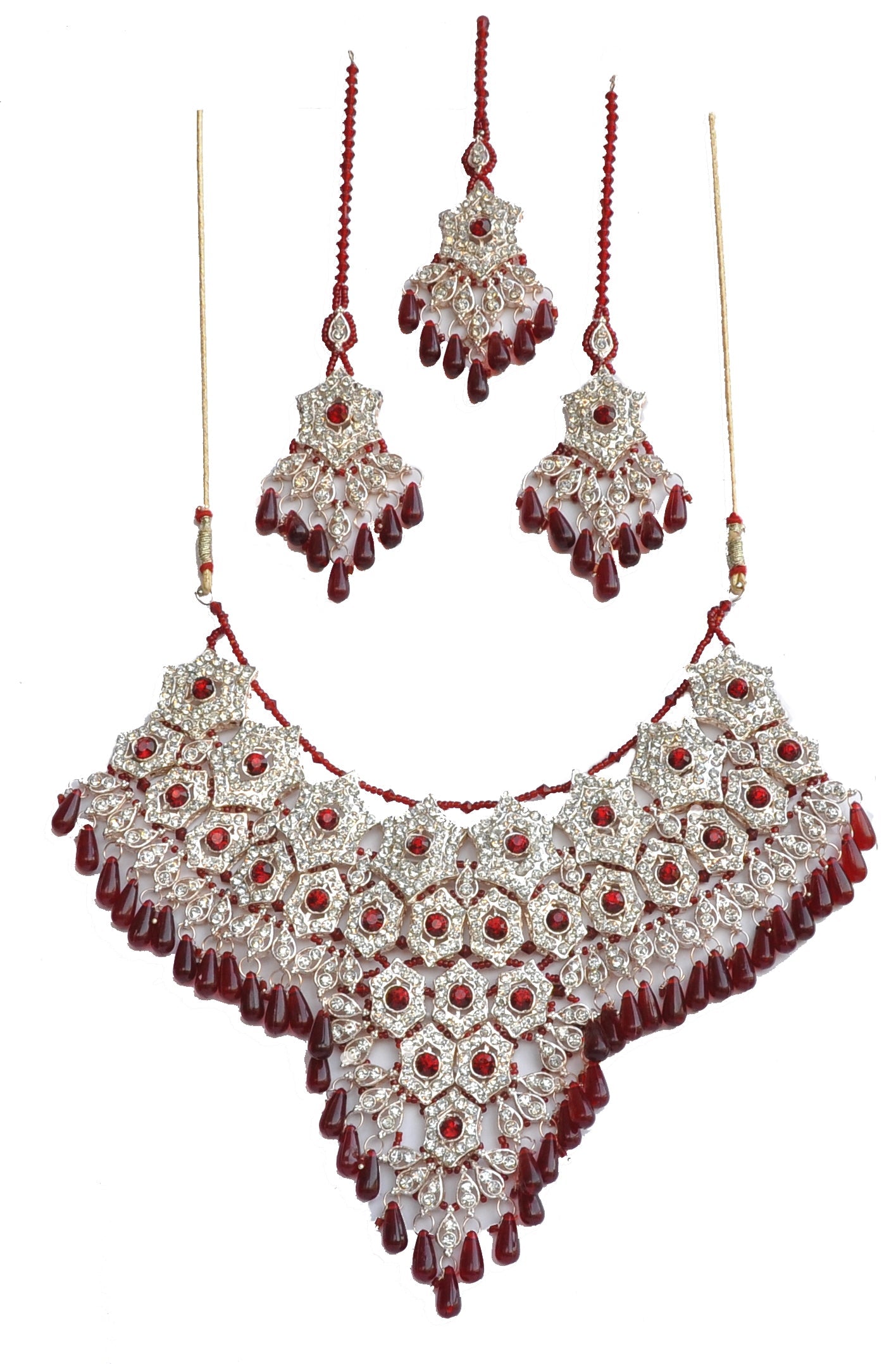 Gold-Polished Alloy Handcrafted Semi Bridal Grand Look Necklace Set - The Pari
