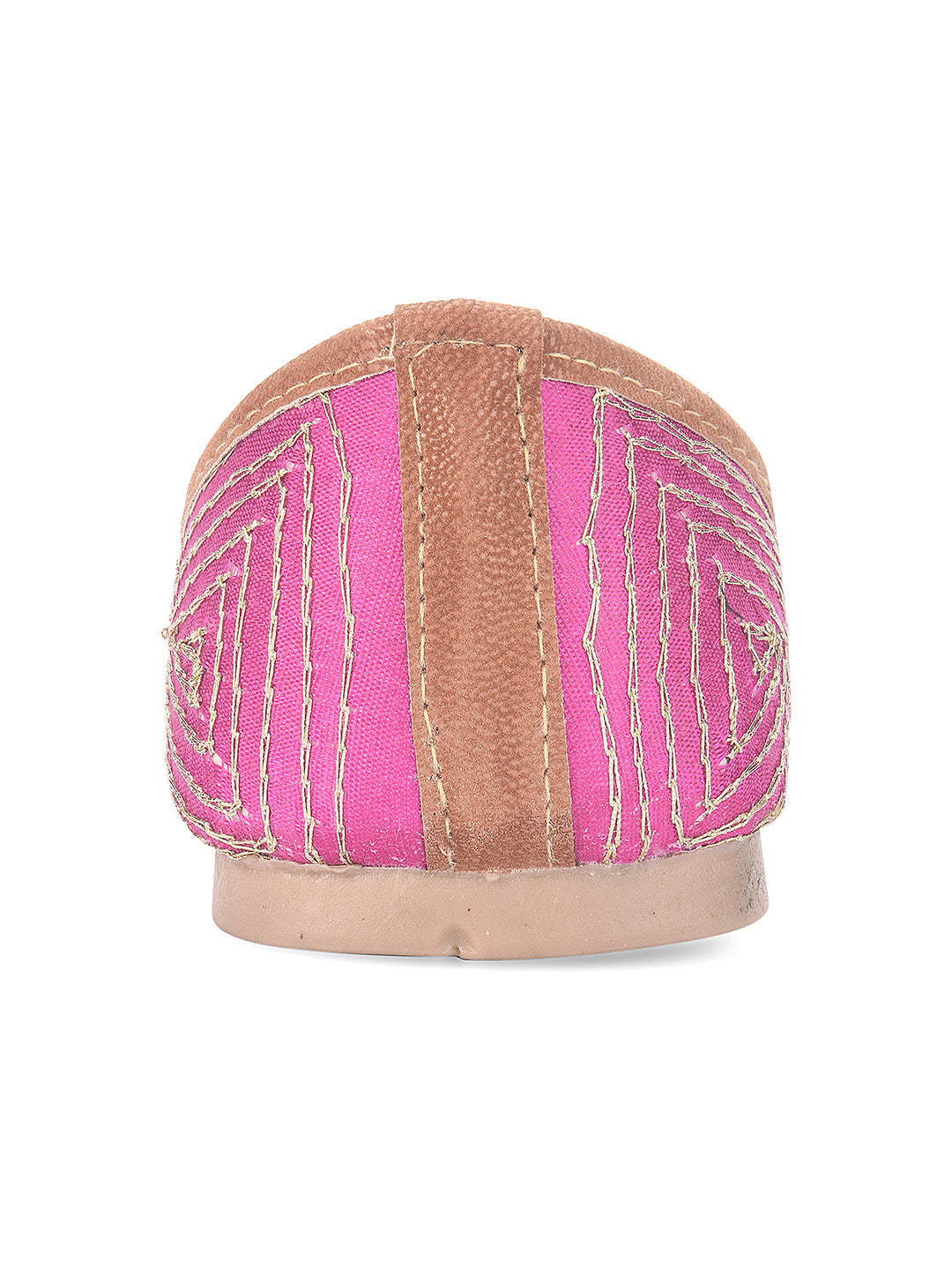 Desi Colour Women Indian Ethnic Footwear-Party Wear Pink Dabka Work