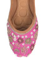 Desi Colour Women Indian Ethnic Footwear-Party Wear Pink Dabka Work
