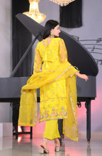 Teeya Creation Lemon Yellow Color Organza Silk Heavy Embroidery Work Fully Stitched Salwar Suit