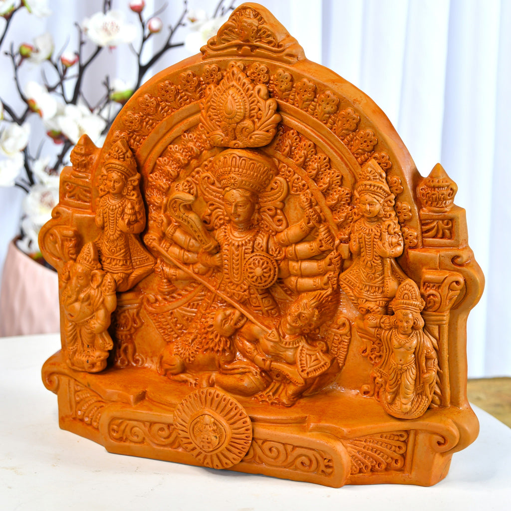 Sowpeace Premium Large Terracotta Durga Tabletop Decor - Distacart