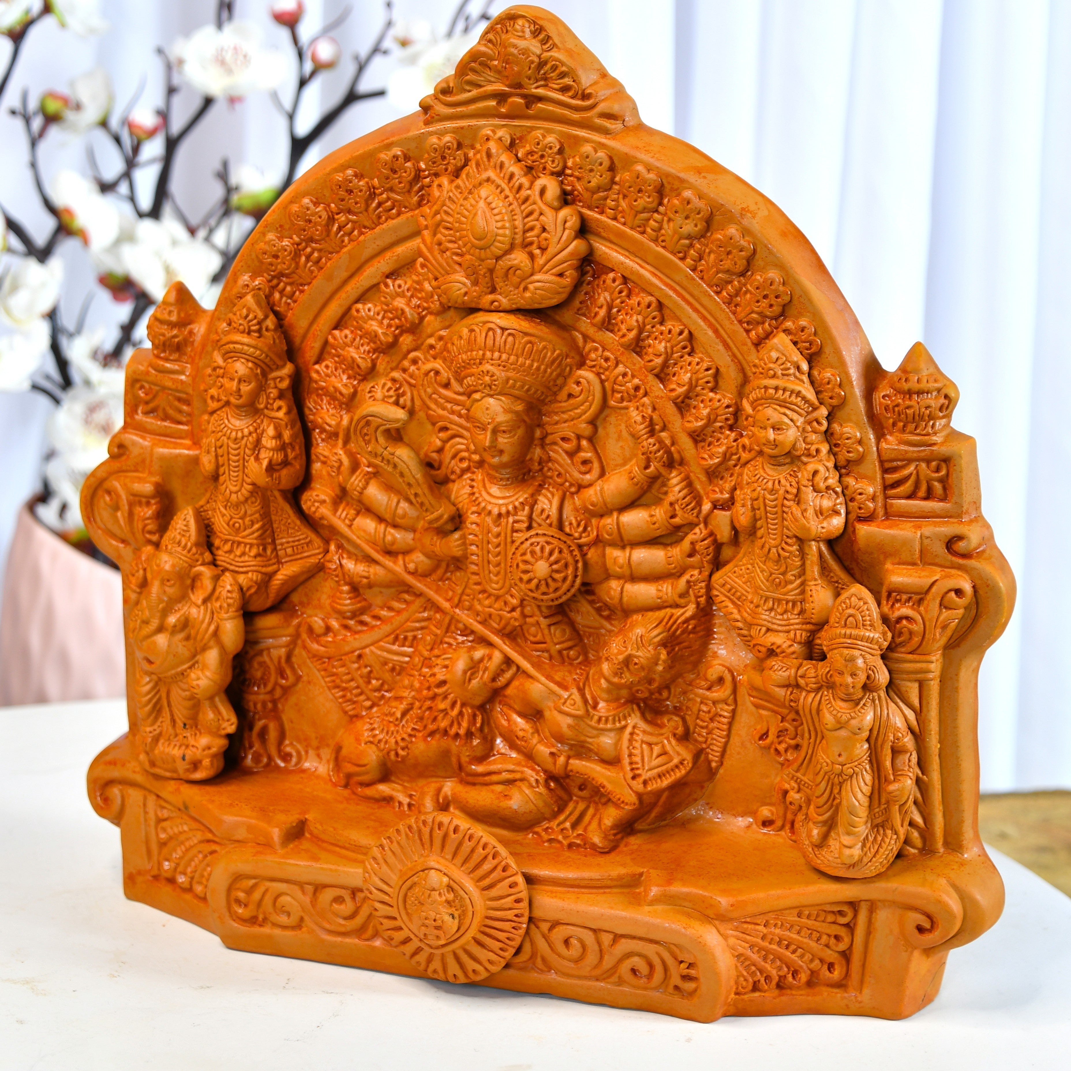 Sowpeace Premium Large Terracotta Durga Tabletop Decor - Distacart