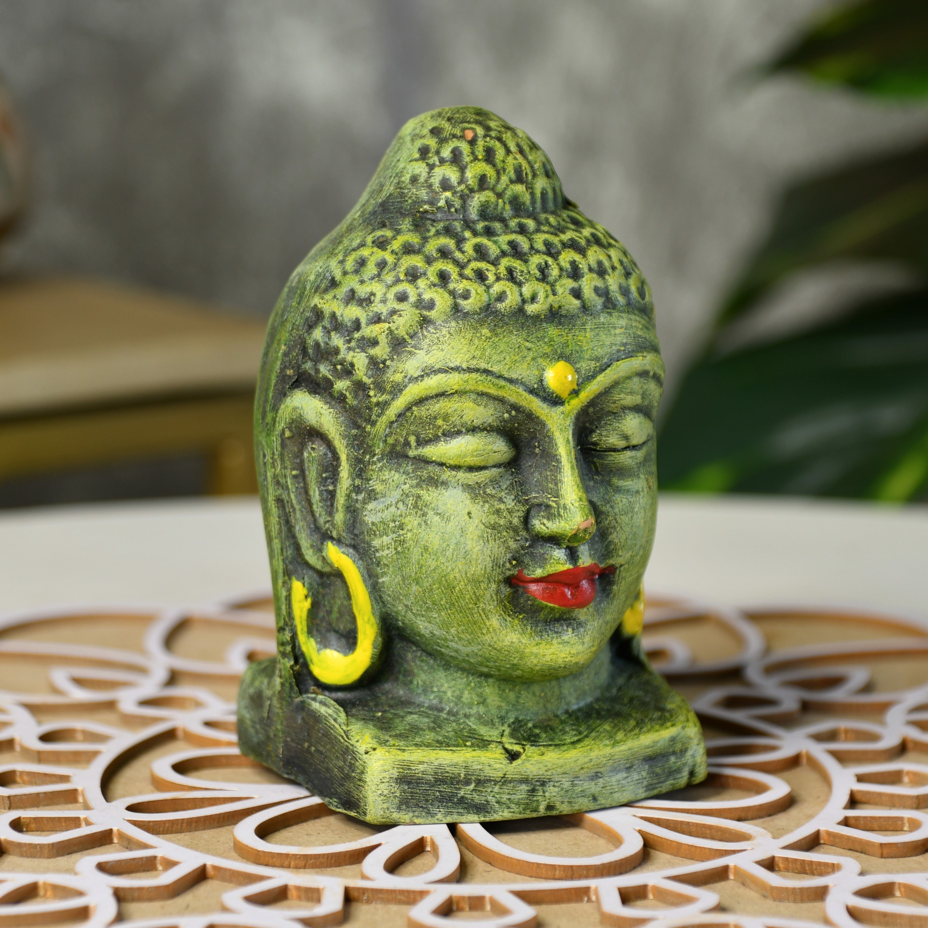 Sowpeace Premium Terracotta Meditating Buddha Head Tabletop - Distacart