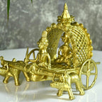 Sowpeace Handmade Dhokra Large Dhokra Craft / Cow Cart Brass Decor tabletop showpiece/figurine made of brass, by artisans, for home decoration and gifting (24cm, large, gold) - Distacart