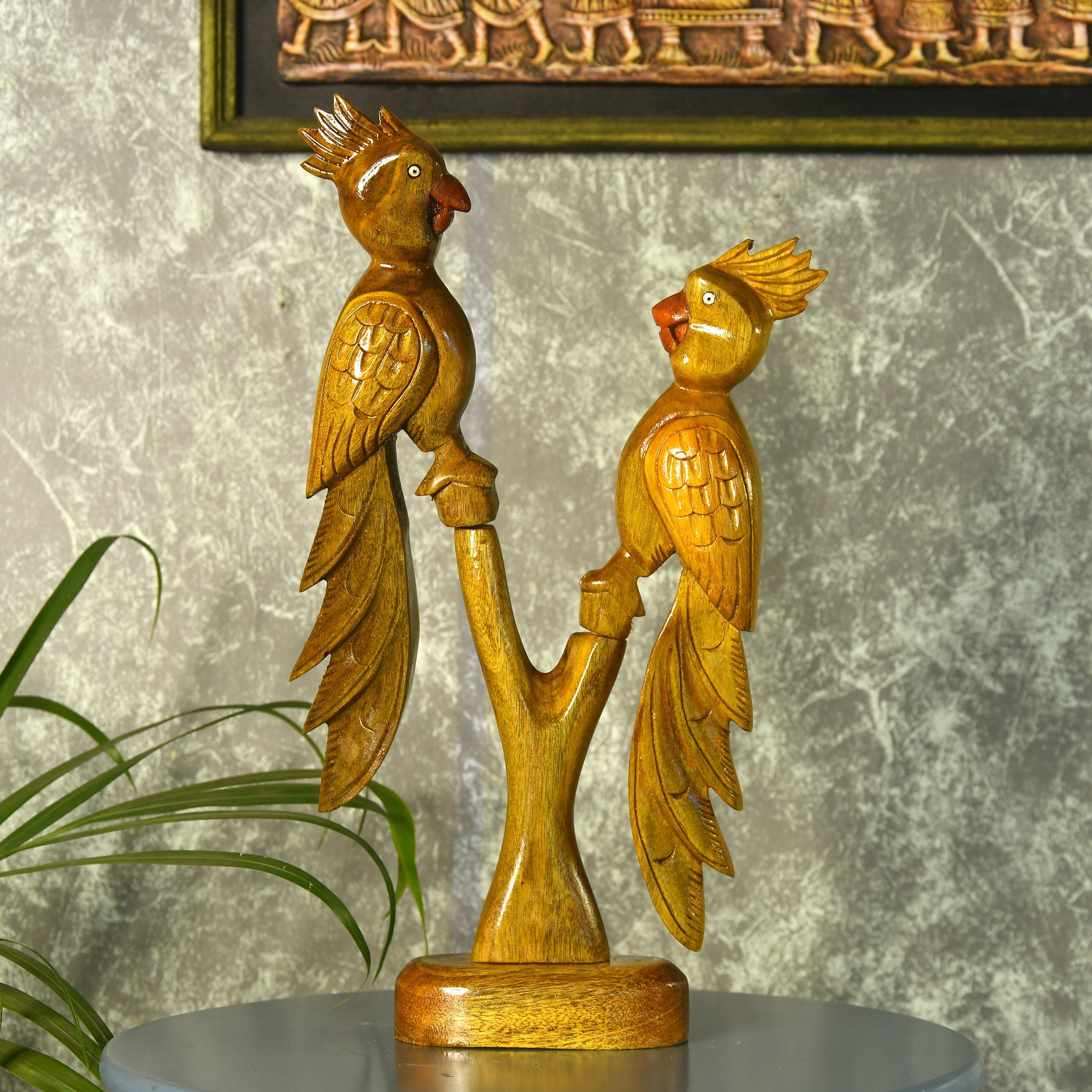 Sowpeace Hand Carved Wooden Parrot Set - Distacart