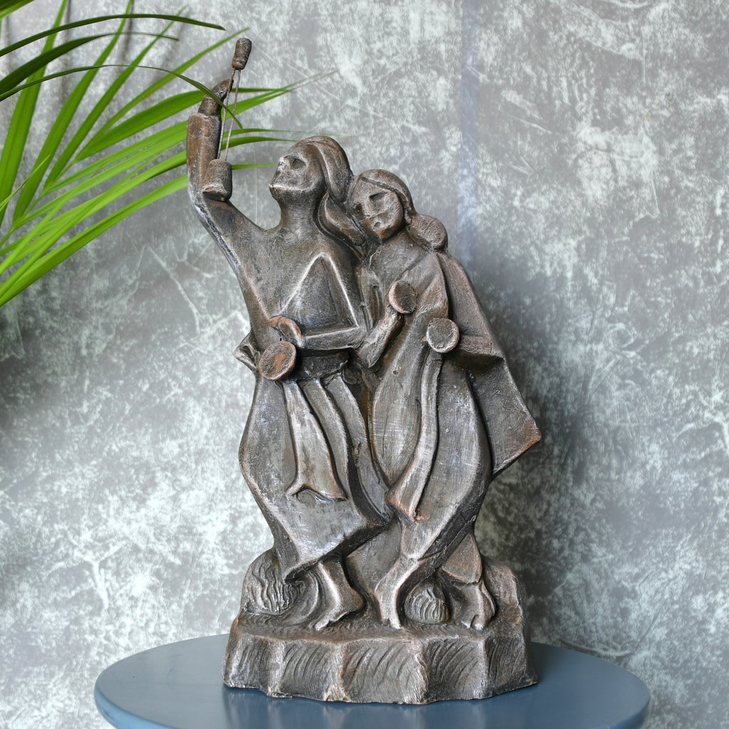Sowpeace Premium Large Terracotta Minstrel Couple Tabletop Decor - Distacart