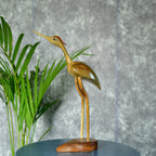Sowpeace Elegant Wooden Carved Flamingo Sculpture: Premium Abstract Decor Accent - Distacart