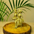 Sowpeace Artisanal Brass Dhokra Sculpture: Tribal Couple with Dhol - Distacart