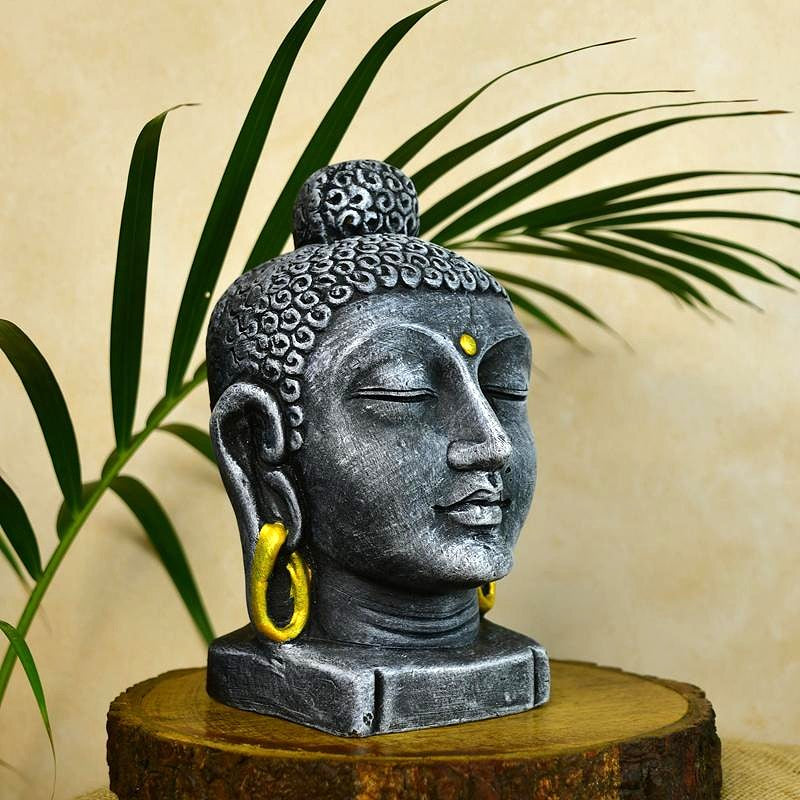 Sowpeace Premium Large Terracotta Meditating Buddha Head Tabletop - Distacart