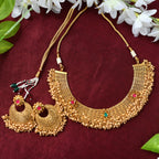 Mominos Fashion Johar Kamal Gold-Plated Brass Finish Stone/Beads Choker For Women (Golden) - Distacart