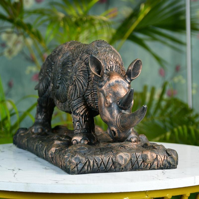 Sowpeace Resin Rhino Decor - Distacart