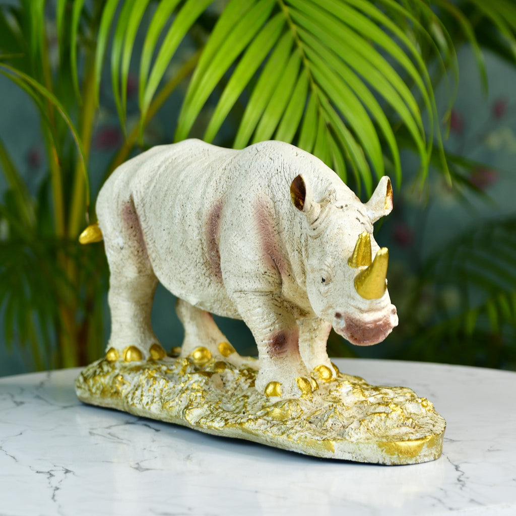 Sowpeace Resin White Rhino Decor - Distacart