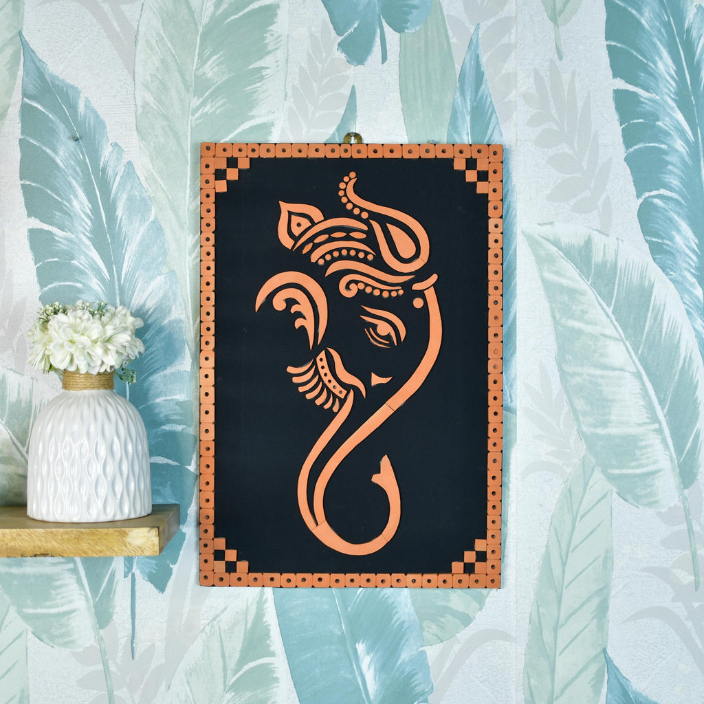 Sowpeace Abstract terracotta ganesh wall decor - Distacart