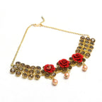 Mominos Fashion Johar Kamal Gold-Plated Brass Finish Stone/Pearls Choker For Women (Golden) - Distacart