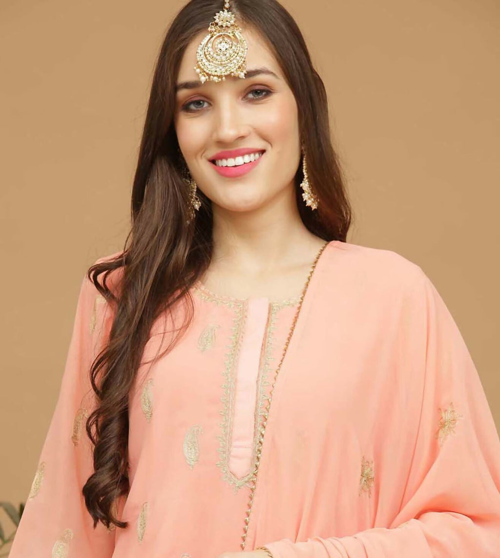 Joban Fashion Lite Beige Georgette Lehenga Set