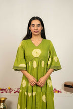 Joban Fashion Green Tie & Dye Cotton Dress - Distacart