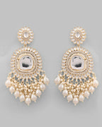 VOJ Gold-Polished Wedding Pearl Jewellery Set