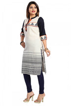 Snehal Creations Curiously Contemporary Cream Cotton Tunic With Print Design - Distacart