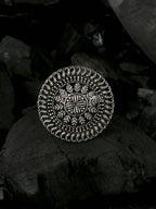 NVR Women's Oxidised Silver Plated Adjustable Finger Ring