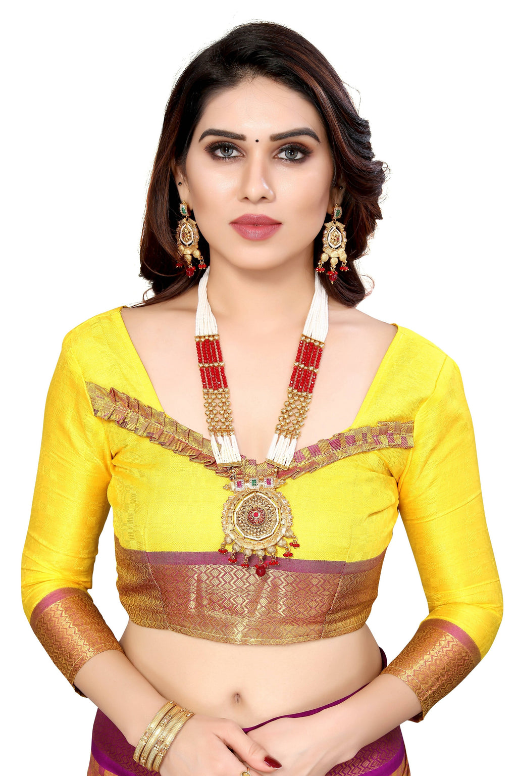 Vamika Weaving Yellow Cotton Silk Saree - Distacart