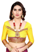 Vamika Weaving Yellow Cotton Silk Saree - Distacart