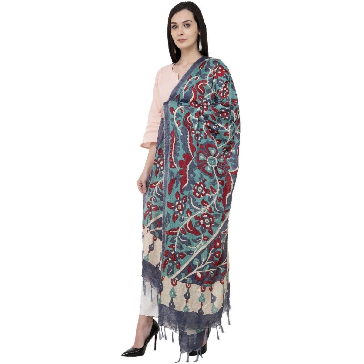 A R Silk Modal Kalamkari Print Fancy Dupatta Color Multi Print Dupatta or Chunni