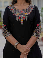 Lehenga Mart Designer Ready To Wear Kurta Pant With Dupatta For Women-Black - Distacart
