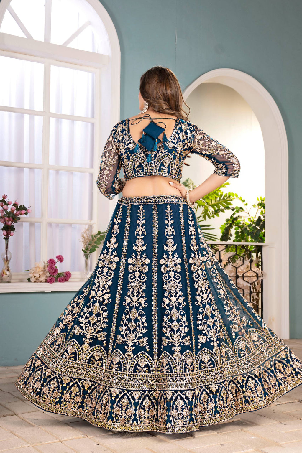 Lehenga Mart Designer Bollywood Style Wedding Wear Lehenga Choli - Blue