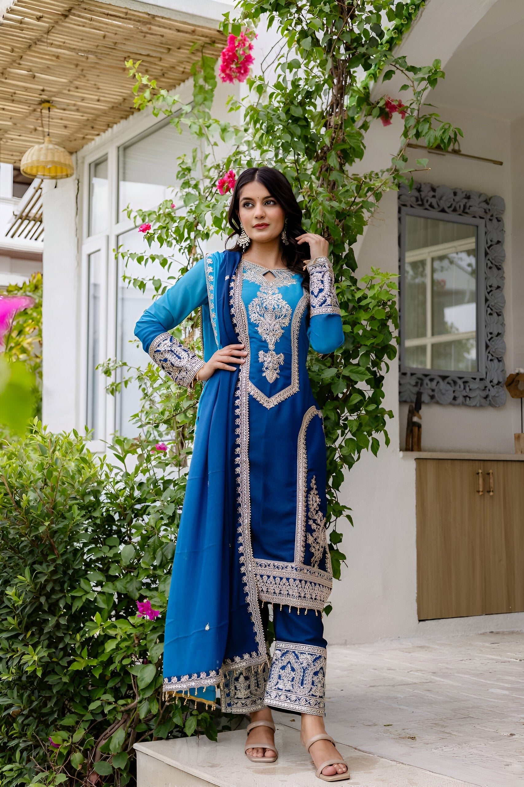 Lehenga Mart Designer Salwar Suit for Women or Girls - Royal Blue - Distacart
