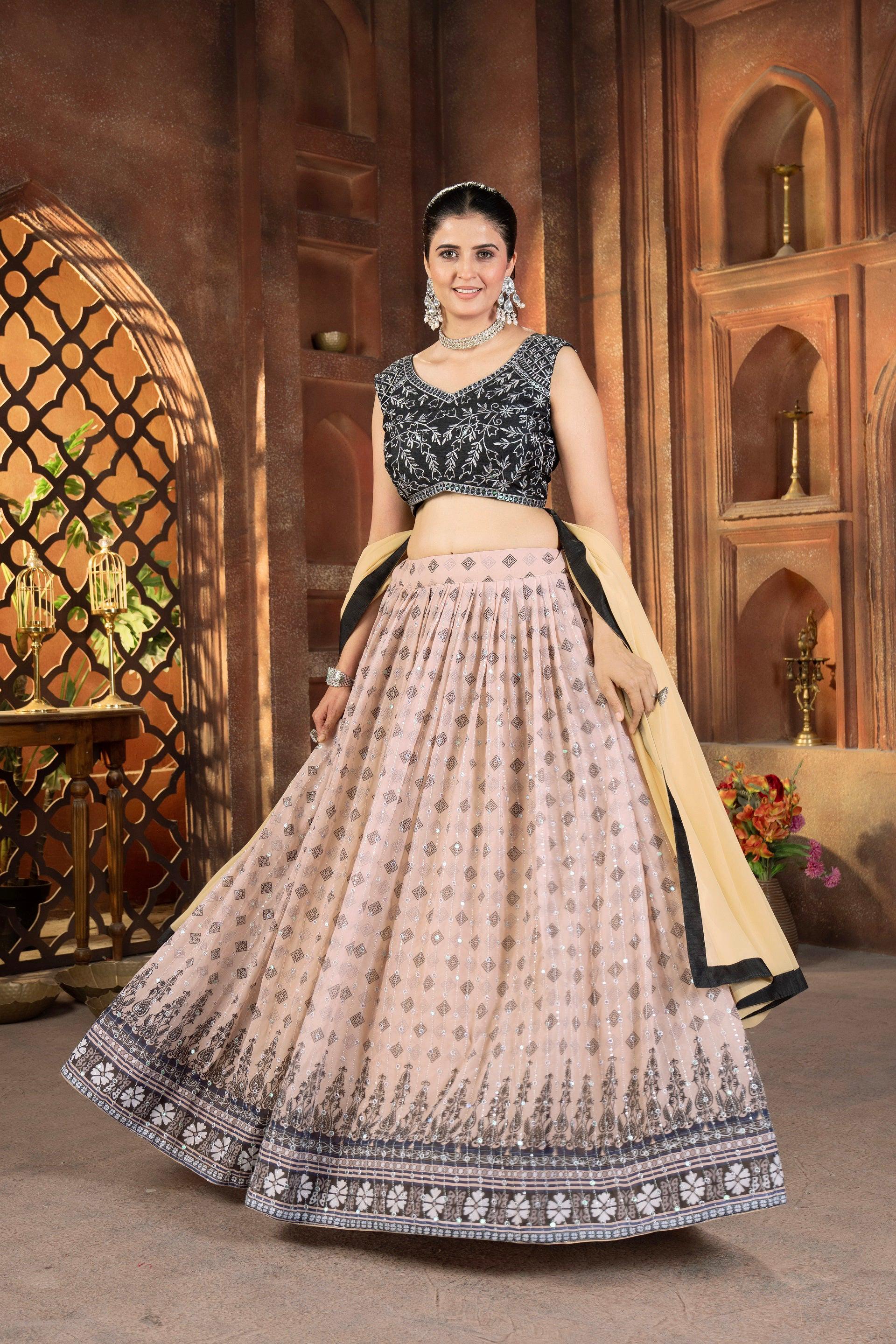 Lehenga Mart Designer Wedding Lehenga Choli For Women - Cream