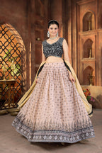 Lehenga Mart Designer Wedding Lehenga Choli For Women - Cream