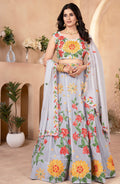 Lehenga Mart Designer Wedding Lehenga Choli For Women - Grey