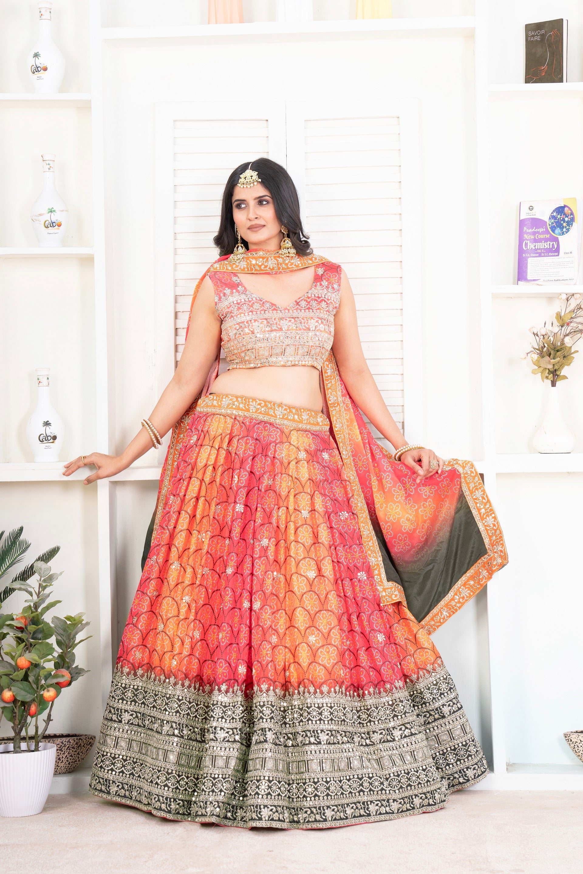 Lehenga Mart Designer Wedding Lehenga Choli For Women - Orange